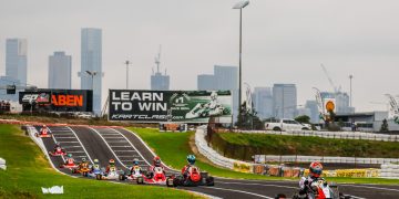 Moritz Ebner is dominating KZ2 in Melbourne aboard his EKS kart. Image: AKC/Pace