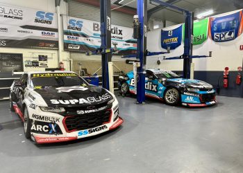 The two MSR Camaros back at the team's Yatala HQ.
