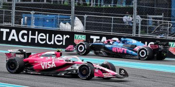 Jack Doohan has described the contact with Liam Lawson at the opening corner of the Miami Grand Prix as "unavoidable." Image: XPB Images.