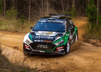 Hayden Paddon during the Toyota Gazoo Racing Rallyof Canberra.