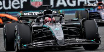 Stewards at the Formula 1 Miami Grand Prix have rejected Red Bull's protest against George Russell. Image: XPB Images.