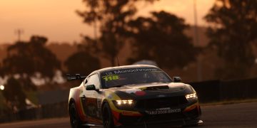 In Dean Campbell's Ford Mustang, Cameron Crick plucked out a quick time in an interrupted pre-qualifier. Image: SRO / Jack Martin