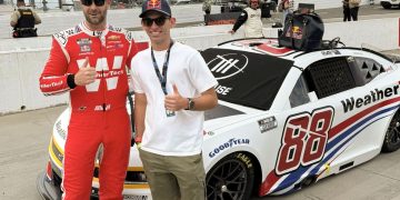 Broc Feeney with Shane van Gisbergen at Martinsville.